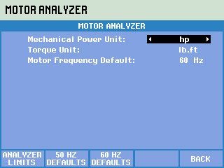Note: Measurement units can be set to local
		requirements hp/kW, lb ft/Nm etc