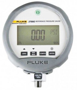 Fluke 2700G Series Digital Pressure Gauge, -12 to 500 psi with accreditation, 4.5&amp;quot; dial, &amp;frac14;&amp;quot; NPT male, bottomcast ZNAL housing-