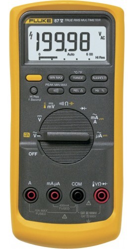 Fluke 87-5 CAL Industrial True-RMS Multimeter with calibration certificate,  1000 V, 10 A-