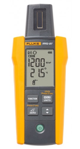 Fluke IRR2-BT Solar Irradiance Meter Pro, 50 to 1400 W/m<sup>2</sup>, 2.402 to 2.48 GHz-