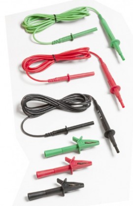 Fluke TL1550B Test Leads with Alligator Clips (Red, Black, Green)-
