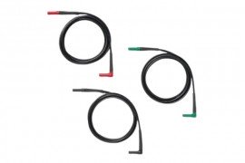 Fluke TL324-RGB SureGrip&amp;trade; Silicone Test Lead Set with straight to angle connectors, red/green/black-